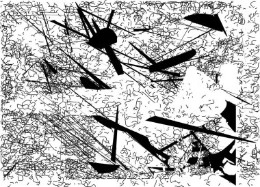 Çizik ve çiziklerle dolu siyah beyaz bir arka plan. Soyut vektör illüstrasyonu.