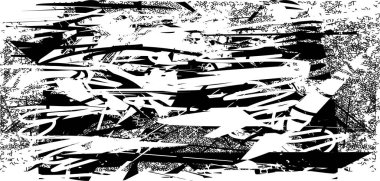 Çizik ve çiziklerle dolu siyah beyaz bir arka plan. Soyut vektör illüstrasyonu.