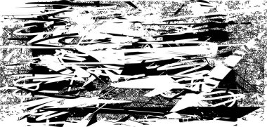 Çizik ve çiziklerle dolu siyah beyaz bir arka plan. Soyut vektör illüstrasyonu.