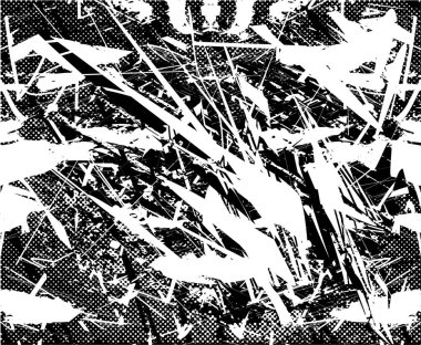 Çizik ve çiziklerle dolu siyah beyaz bir arka plan. Soyut vektör illüstrasyonu.