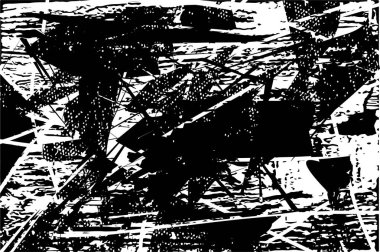 Çizik ve çiziklerle dolu siyah beyaz bir arka plan. Soyut vektör illüstrasyonu.