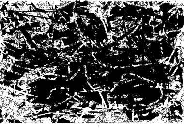 Çizik ve çiziklerle dolu siyah beyaz bir arka plan. Soyut vektör illüstrasyonu.