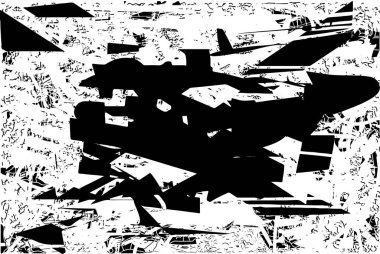 Çizik ve çiziklerle dolu siyah beyaz bir arka plan. Soyut vektör illüstrasyonu.