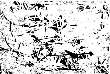 Çizik ve çiziklerle dolu siyah beyaz bir arka plan. Soyut vektör illüstrasyonu.