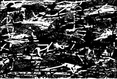 Çizik ve çiziklerle dolu siyah beyaz bir arka plan. Soyut vektör illüstrasyonu.