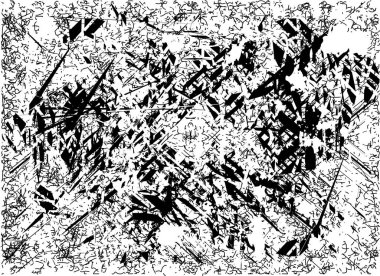 Çizik ve çiziklerle dolu siyah beyaz bir arka plan. Soyut vektör illüstrasyonu.