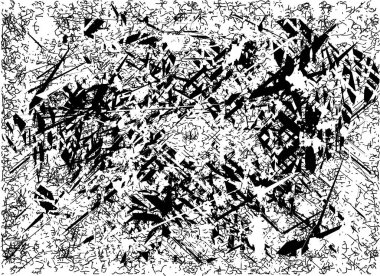 Çizik ve çiziklerle dolu siyah beyaz bir arka plan. Soyut vektör illüstrasyonu.