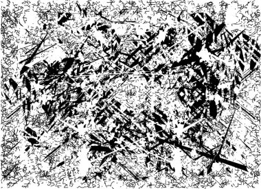 Çizik ve çiziklerle dolu siyah beyaz bir arka plan. Soyut vektör illüstrasyonu.