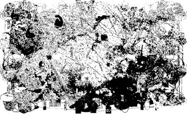 Çizik ve çiziklerle dolu siyah beyaz bir arka plan. Soyut vektör illüstrasyonu.