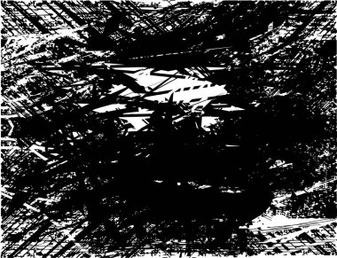 Çizik ve çiziklerle dolu siyah beyaz bir arka plan. Soyut vektör illüstrasyonu.