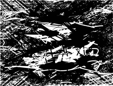 Çizik ve çiziklerle dolu siyah beyaz bir arka plan. Soyut vektör illüstrasyonu.