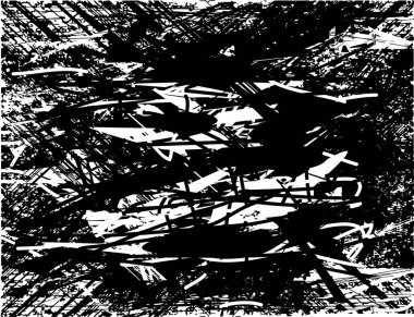 Çizik ve çiziklerle dolu siyah beyaz bir arka plan. Soyut vektör illüstrasyonu.