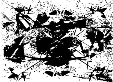 Çizik ve çiziklerle dolu siyah beyaz bir arka plan. Soyut vektör illüstrasyonu.