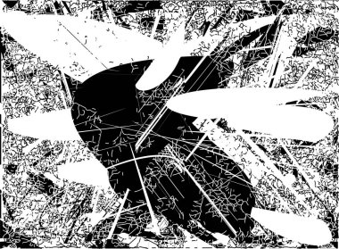 Çizik ve çiziklerle dolu siyah beyaz bir arka plan. Soyut vektör illüstrasyonu.