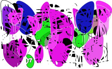 Lekeleri, çizikleri ve çizikleri olan sıkıntılı çok renkli bir arkaplan. Soyut resimleme