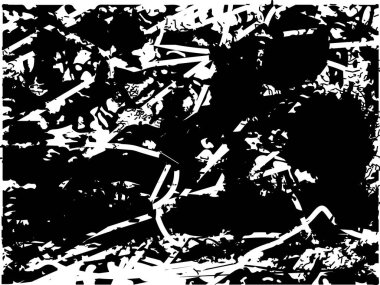 Çizik ve çiziklerle dolu siyah beyaz bir arka plan. Soyut vektör illüstrasyonu.