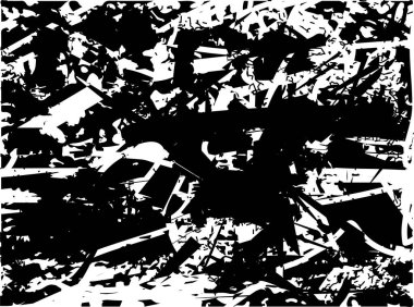 Çizik ve çiziklerle dolu siyah beyaz bir arka plan. Soyut vektör illüstrasyonu.