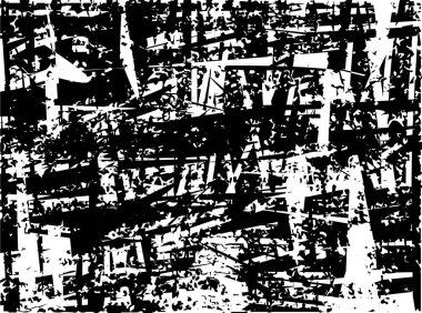 Çizik ve çiziklerle dolu siyah beyaz bir arka plan. Soyut vektör illüstrasyonu.