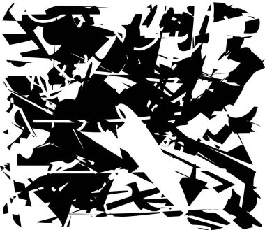 Çizik ve çiziklerle dolu siyah beyaz bir arka plan. Soyut vektör illüstrasyonu.