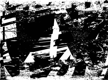 Çizik ve çiziklerle dolu siyah beyaz bir arka plan. Soyut vektör illüstrasyonu.