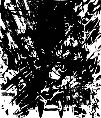 Çizik ve çiziklerle dolu siyah beyaz bir arka plan. Soyut vektör illüstrasyonu.