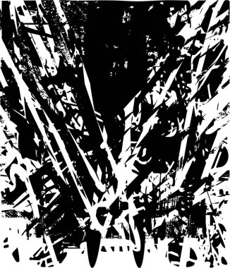 Çizik ve çiziklerle dolu siyah beyaz bir arka plan. Soyut vektör illüstrasyonu.