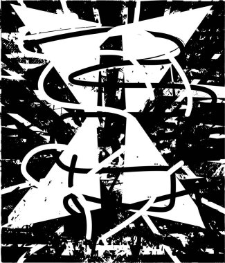 Çizik ve çiziklerle dolu siyah beyaz bir arka plan. Soyut vektör illüstrasyonu.