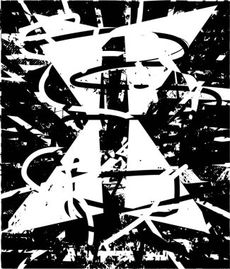 Çizik ve çiziklerle dolu siyah beyaz bir arka plan. Soyut vektör illüstrasyonu.