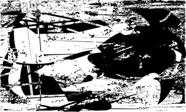 Çizik ve çiziklerle dolu siyah beyaz bir arka plan. Soyut vektör illüstrasyonu.