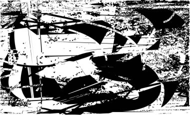 Çizik ve çiziklerle dolu siyah beyaz bir arka plan. Soyut vektör illüstrasyonu.