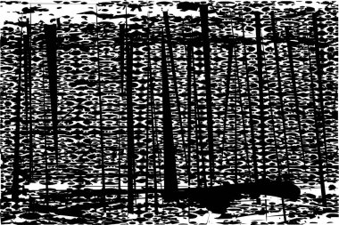 Çizik ve çiziklerle dolu siyah beyaz bir arka plan. Soyut vektör illüstrasyonu.