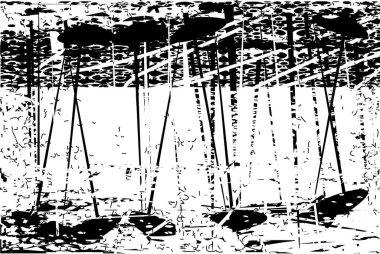 Çizik ve çiziklerle dolu siyah beyaz bir arka plan. Soyut vektör illüstrasyonu.