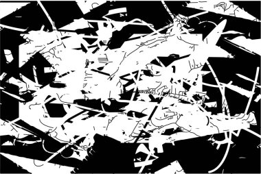 Çizik ve çiziklerle dolu siyah beyaz bir arka plan. Soyut vektör illüstrasyonu.