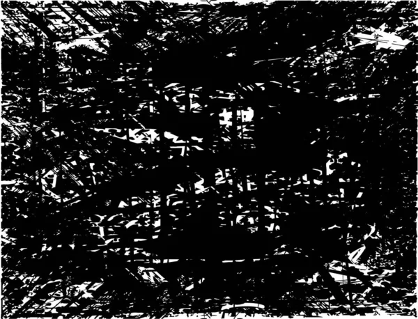 Fondo Angustiado Textura Blanco Negro Con Arañazos Líneas Ilustración Abstracta — Vector de stock