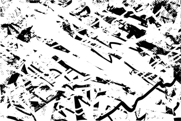 Fondo Angustiado Textura Blanco Negro Con Arañazos Líneas Ilustración Abstracta — Archivo Imágenes Vectoriales