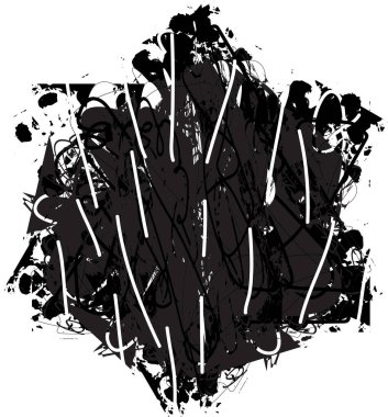 Çizik ve çiziklerle dolu siyah beyaz bir arka plan. Soyut vektör illüstrasyonu.