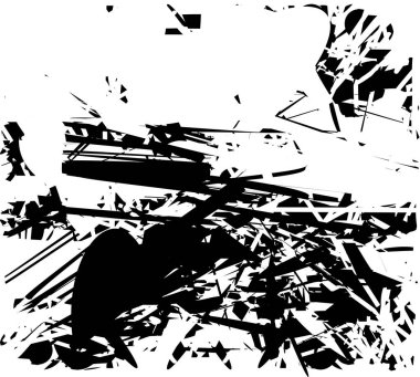 Çizik ve çiziklerle dolu siyah beyaz bir arka plan. Soyut vektör illüstrasyonu.