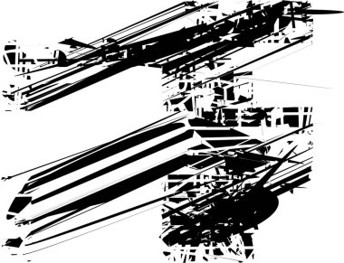 Çizik ve çiziklerle dolu siyah beyaz bir arka plan. Soyut vektör illüstrasyonu.