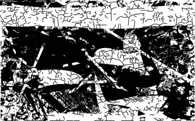 Çizik ve çiziklerle dolu siyah beyaz bir arka plan. Soyut vektör illüstrasyonu.