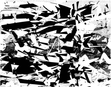 Çizik ve çiziklerle dolu siyah beyaz bir arka plan. Soyut vektör illüstrasyonu.