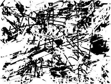 Çizik ve çiziklerle dolu siyah beyaz bir arka plan. Soyut vektör illüstrasyonu.