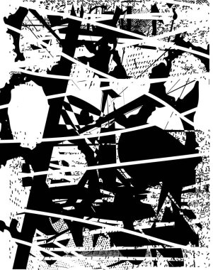 Çizik ve çiziklerle dolu siyah beyaz bir arka plan. Soyut vektör illüstrasyonu.