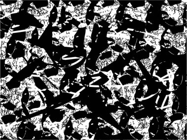 Çizik ve çiziklerle dolu siyah beyaz bir arka plan. Soyut vektör illüstrasyonu.