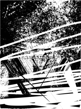 Çizik ve çiziklerle dolu siyah beyaz bir arka plan. Soyut vektör illüstrasyonu.