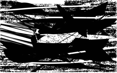 Çizik ve çiziklerle dolu siyah beyaz bir arka plan. Soyut vektör illüstrasyonu.