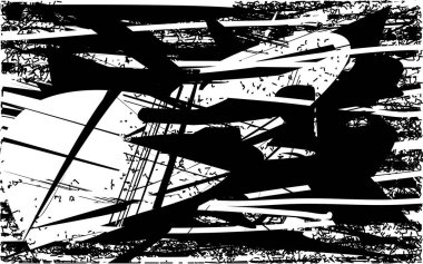 Çizik ve çiziklerle dolu siyah beyaz bir arka plan. Soyut vektör illüstrasyonu.