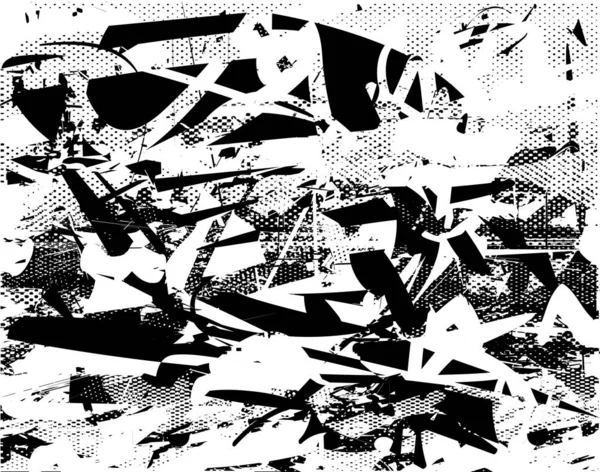 Fondo Angustiado Textura Blanco Negro Con Arañazos Líneas Ilustración Abstracta — Archivo Imágenes Vectoriales