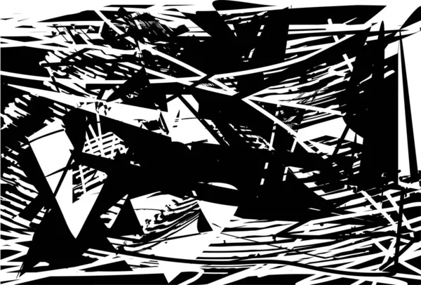 Zmatené Pozadí Černobílé Textuře Škrábanci Čárami Abstraktní Vektorová Ilustrace — Stockový vektor