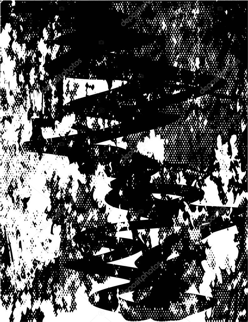 Distressed background in black and white texture with  scratches and lines. Abstract vector illustration.