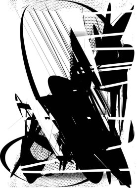 Çizik ve çiziklerle dolu siyah beyaz bir arka plan. Soyut vektör illüstrasyonu.